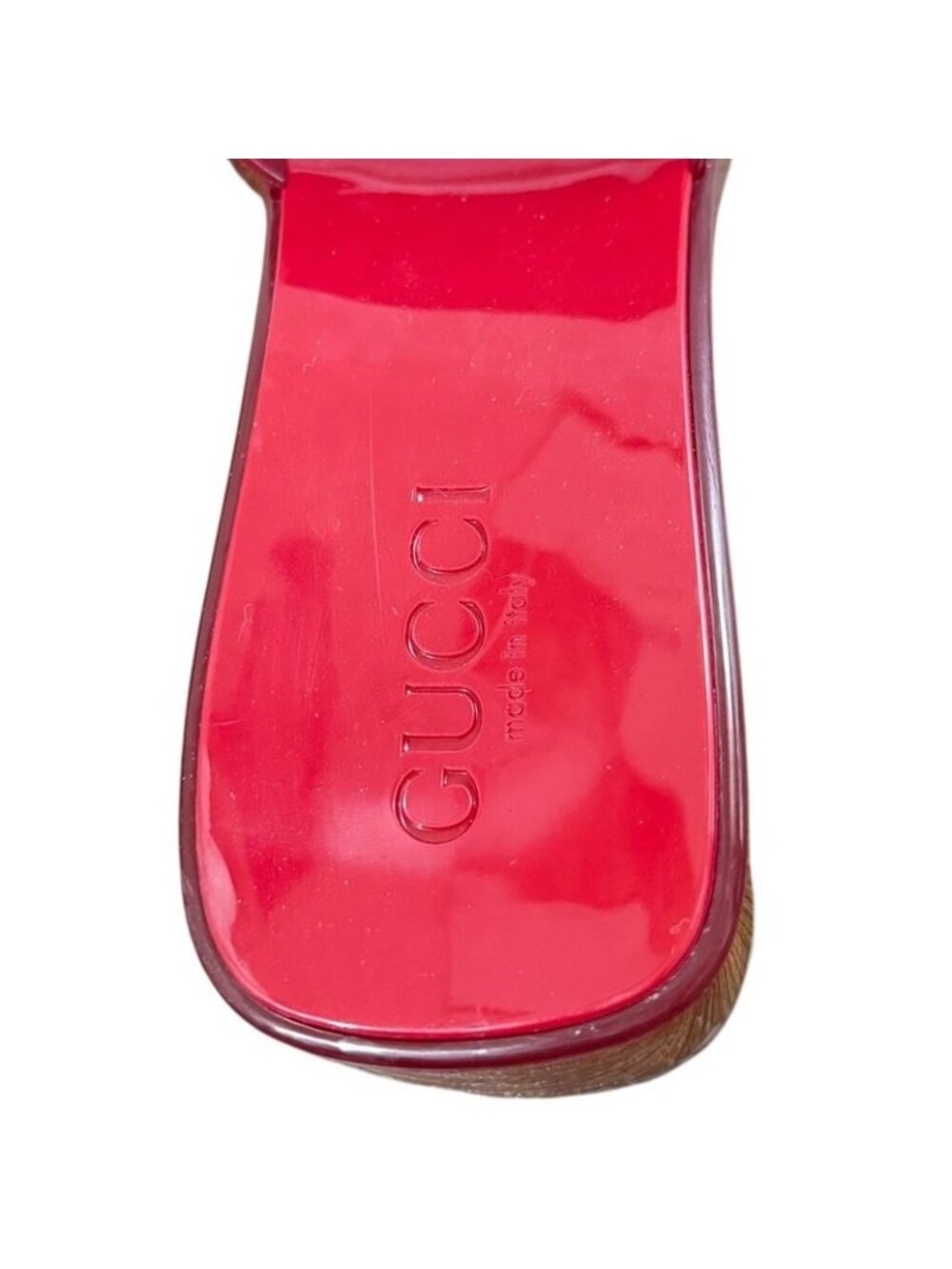 Gucci Rubber Logo Sandals Red - Picture 8 of 9